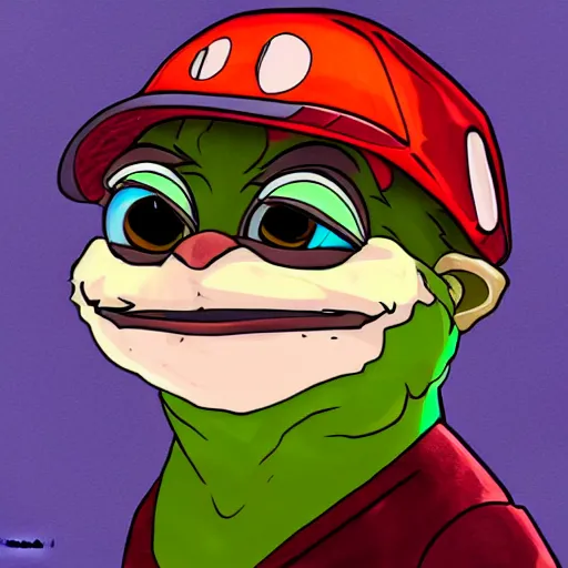 Image similar to cute pepe the miner, detailed, artstation