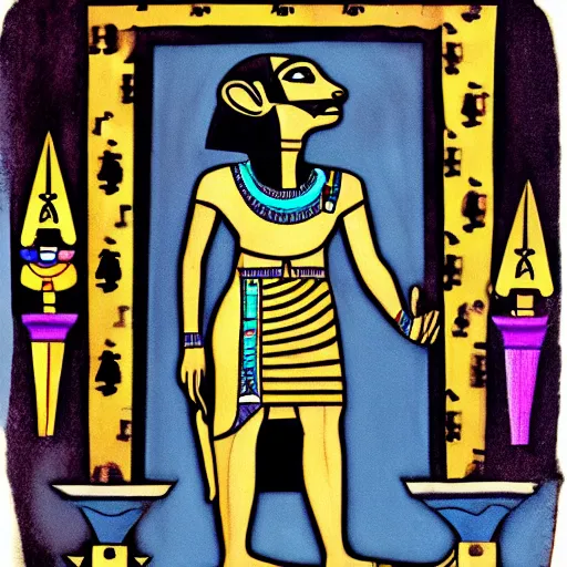 Image similar to portrait of a mouse as an egyptian pharaoh