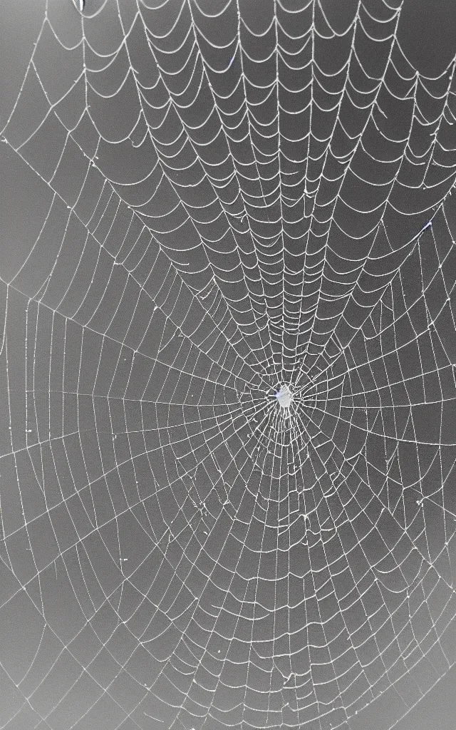 Prompt: cobweb with the shape of a crying emoji in nature, photography album cover