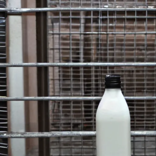 Image similar to bottle of milk inside a jail