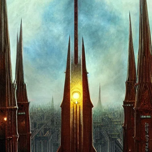 Prompt: sauron at barad - dur, by john howe and ted nasmith,