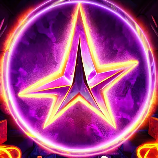 Image similar to purple powerful magic mana symbol, epic legends game icon stylized digital illustration radiating a glowing aura global illumination ray tracing hdr fanart arstation by ian pesty and katarzyna bek - chmiel