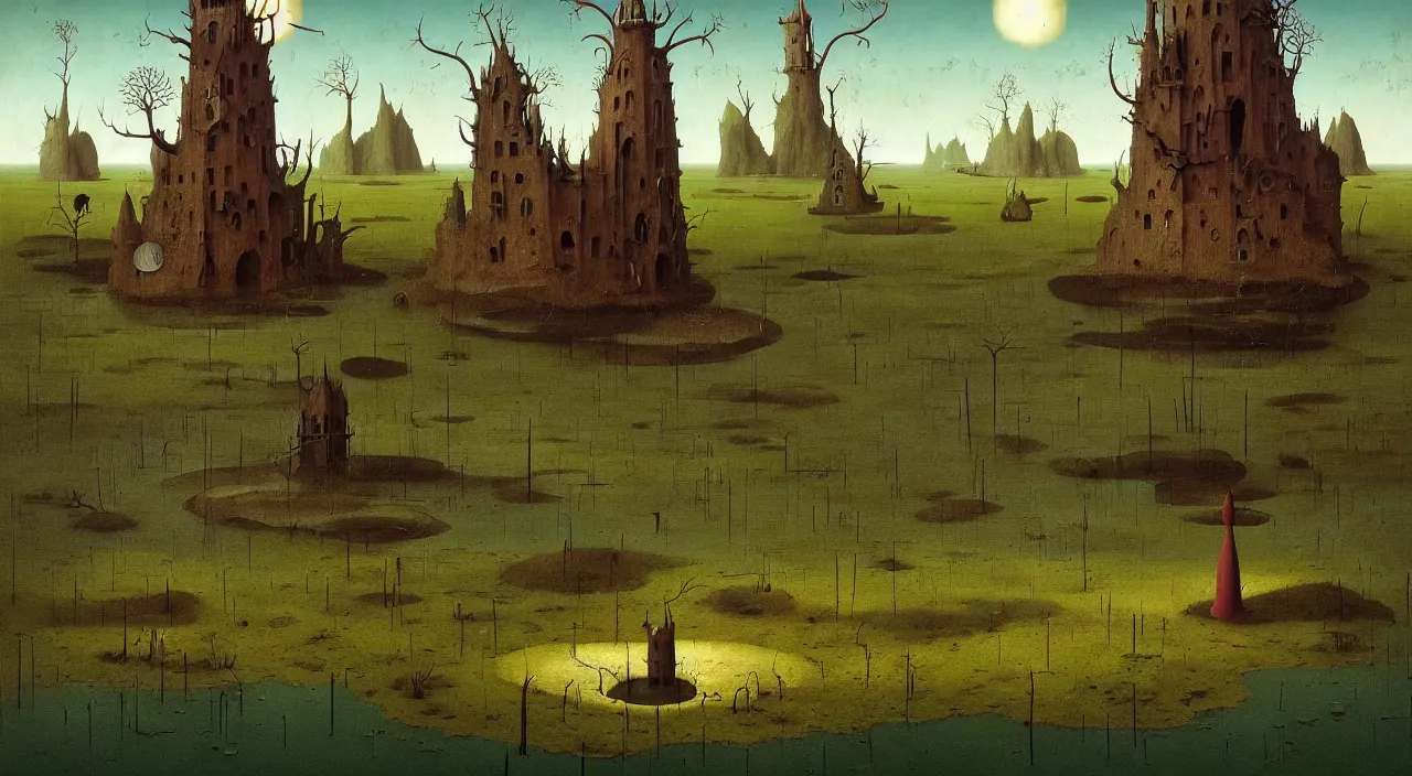 Prompt: single flooded simple!! fungus tower, very coherent and colorful high contrast ultradetailed photorealistic masterpiece by franz sedlacek hieronymus bosch dean ellis simon stalenhag rene magritte gediminas pranckevicius, dark shadows, sunny day, hard lighting