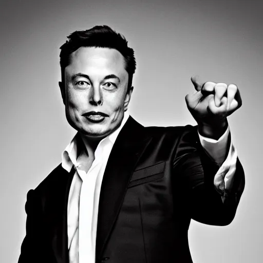 Prompt: Elon Musk as a Gigachad, black and white photo, dramatic, high quality