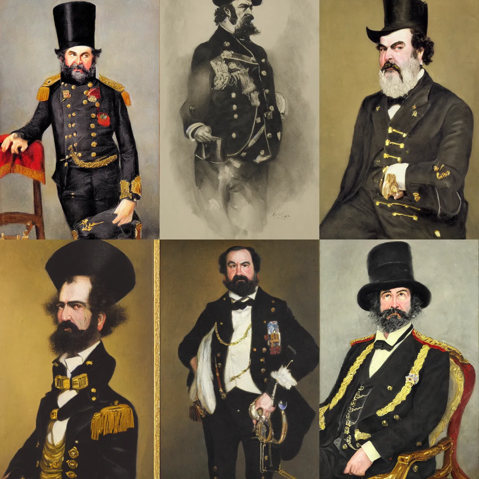 Prompt: portrait of emperor norton, painting by george peter alexander healy