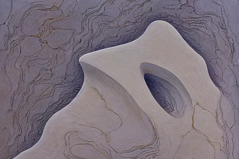 Prompt: abstract painting on stone moebius, roger dean, intricate, hyperdetailed