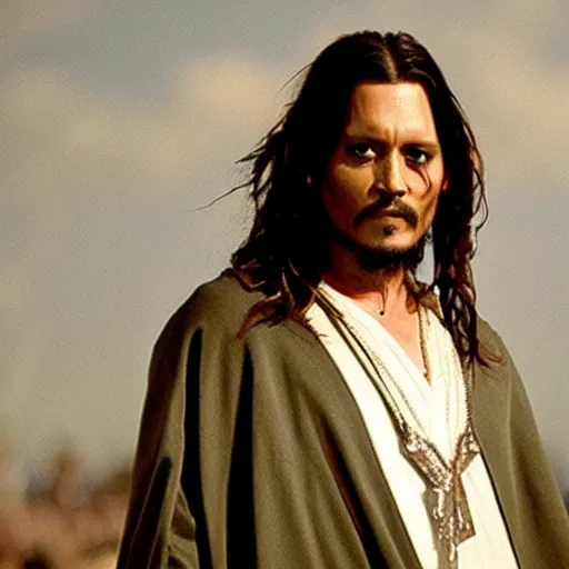 Image similar to Johnny Depp as Jesus Christ