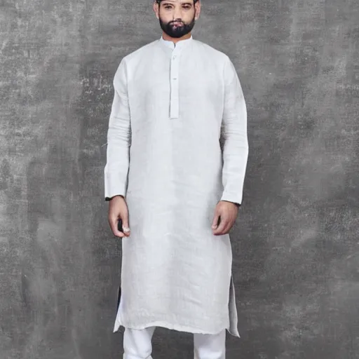 Prompt: heavy linen yeezy kurta, futuristic, photorealistic, extremely detailed