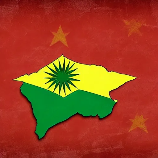 Image similar to the kurdish flag in the communist version