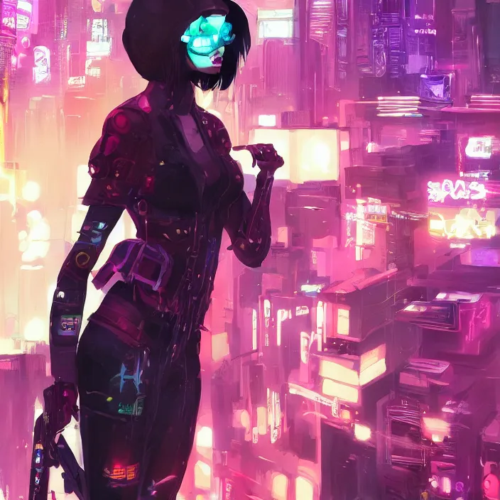 Prompt: a colorful comic noir illustration painting of a cyberpunk girl by sam yang!! and artgerm!! and lois van baarle and ross tran!!. in style of digital art, symmetry, sci fi, hyper detailed. octane render. trending on artstation