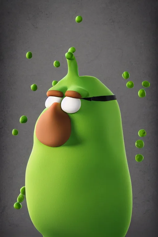 Image similar to 📷 peter griffin is peas, made of food, head portrait, dynamic lighting, 4 k