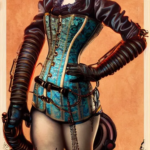 Image similar to lofi bioshock steampunk corset portrait, Pixar style, by Tristan Eaton Stanley Artgerm and Tom Bagshaw.