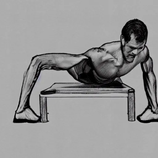 Image similar to sketch of a man on a leg extension doing leg exercises,