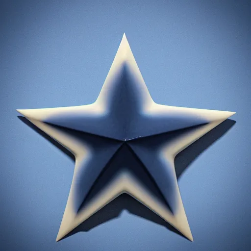 Image similar to dark blue ceramic star shape, 3 d render