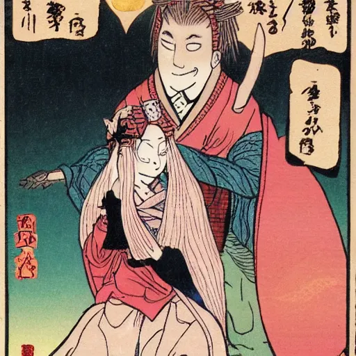 Image similar to conniving mage bewitches breathtaking demure maiden, jigoku zoshi