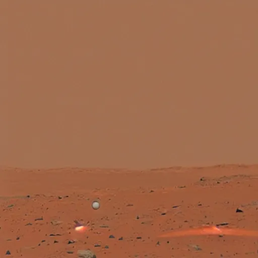 Prompt: a telescope captures a red flying light on mars.