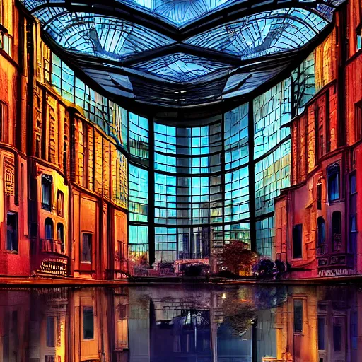 Image similar to beautiful city with architecture from London and Tokyo, modern and sci-fi buildings digital art