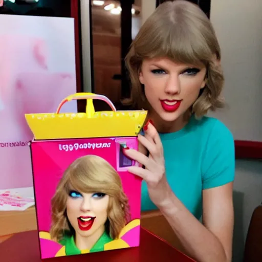Image similar to taylor swift as a happy meal toy