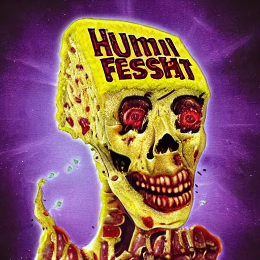 Prompt: human flesh flavor poptart, surreal, horror