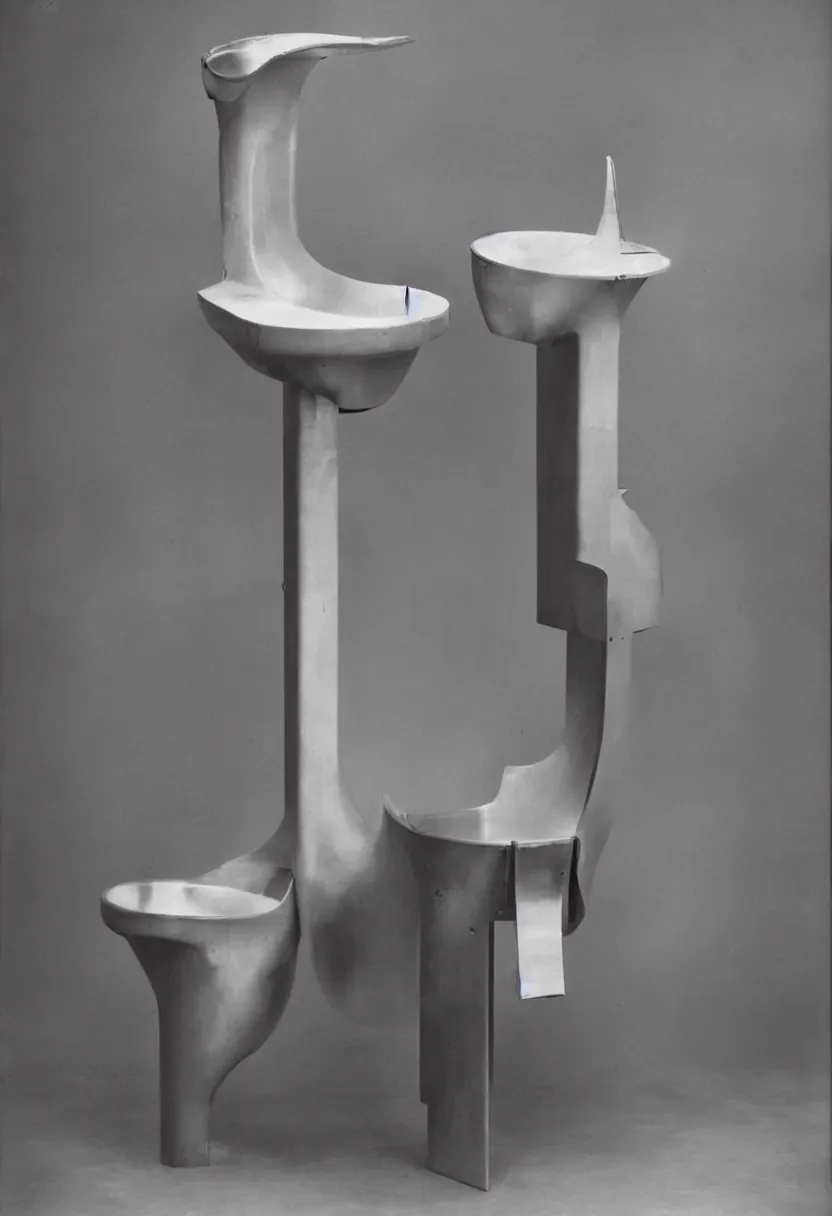 Prompt: futuristic readymade upside don urinal by Marcel Duchamp, simple readymade object on a pedestal, courtesy of Centre Pompidou, archive photography by Richard Avedon