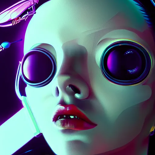 Image similar to closeup painting of bee, cyberpunk, portrait, hyperdetailed, artstation, cgsociety, 8 k, synthwave by tangerine dream