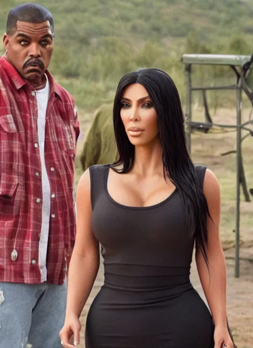 Image similar to film still of kim kardashian as smokey in Friday,