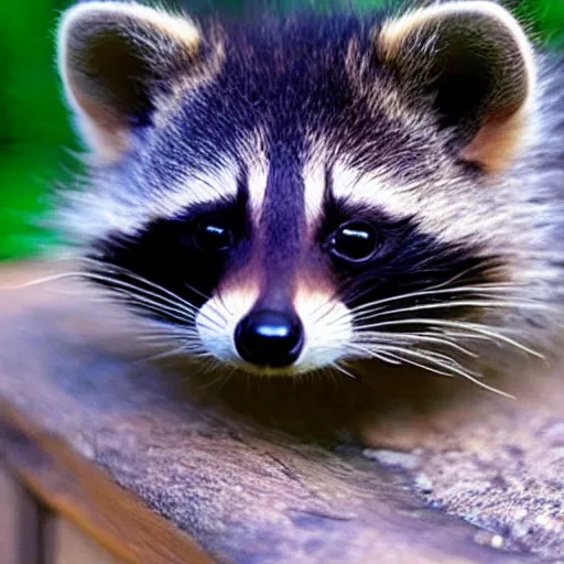 Image similar to a raccoon kitten hybrid