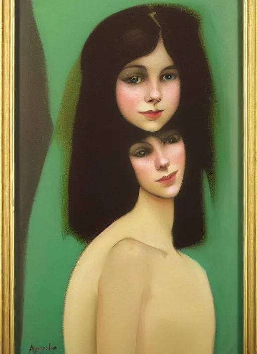 Image similar to a portrait of a pretty sewer punk young lady by agnes lawrence pelton