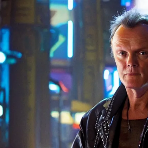 Image similar to Anthony Head as Cyberpunk Uther