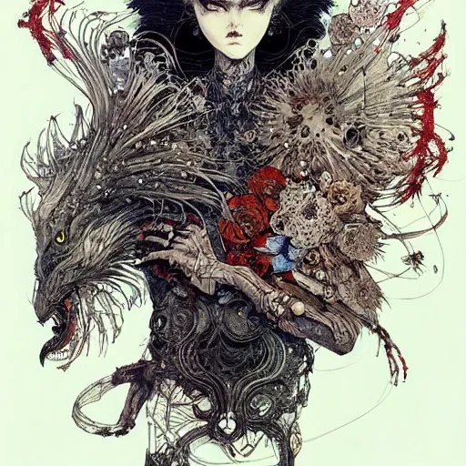 Image similar to prompt : portrait painted in ian mcque style drawn by vania zouravliov and takato yamamoto, inspired by fables, intricate acrylic gouache painting, high detail, sharp high detail