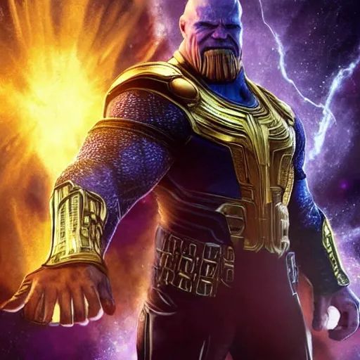 Image similar to Putin as thanos, Cinematic, Portrait, Ultra-HD, Beautiful Lighting, insanely detailed and intricate, hypermaximalist, elegant, ornate, hyper realistic, super detailed