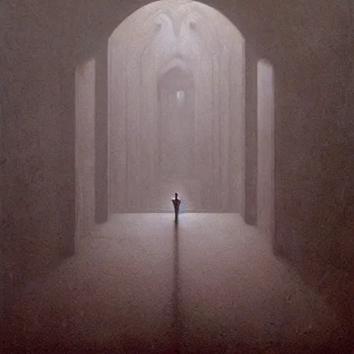 Image similar to Dungeon. Vacant. Eerie. Unsettling. Zdzisaw Beksinski