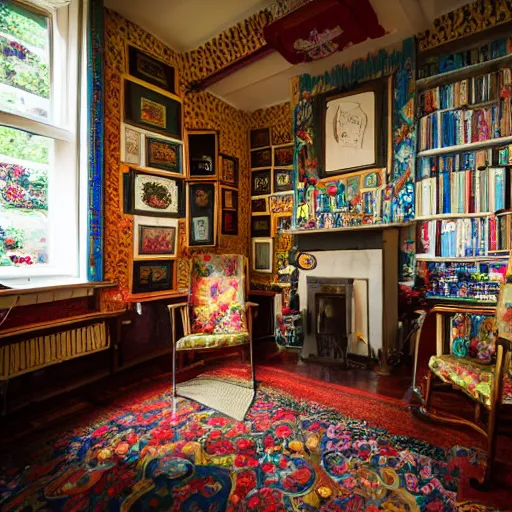 Prompt: interior of a house designed by louis wain, award - winning photograph, canon eos 5 d mark iv, fujifilm x - t 4