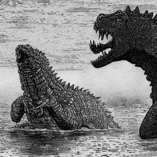 Image similar to history shows again and again how nature points out the folly of men godzilla