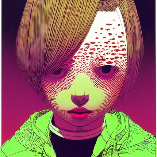 Image similar to a portrait of a girl by inio asano, beeple and james jean, hiroyuki takahashi color scheme