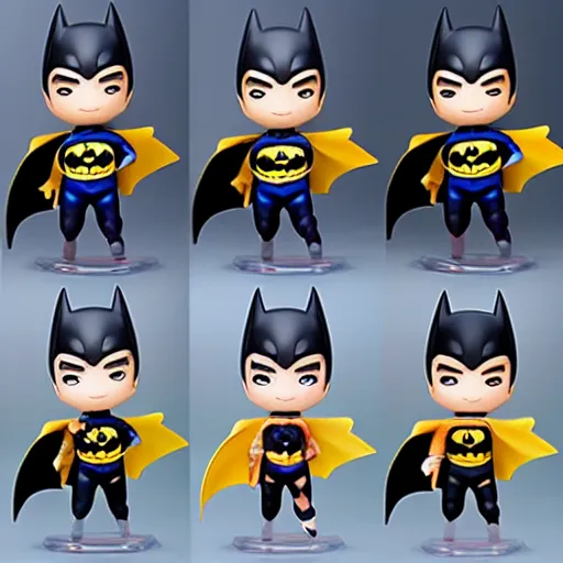 Image similar to high quality portrait flat matte painting of batman， in the style of nendoroid and Toon toys , flat anime style, thick painting, medium close-up
