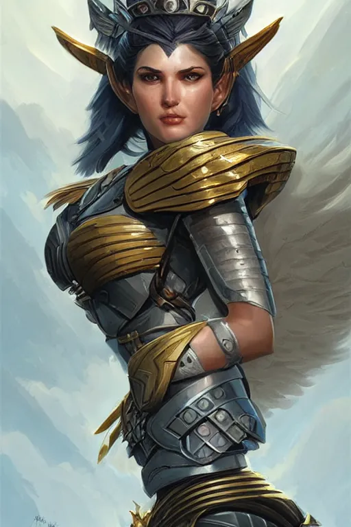 Image similar to amazon valkyrie athena, d & d, fantasy, portrait, highly detailed, headshot, digital painting, trending on artstation, concept art, sharp focus, illustration, art by artgerm and greg rutkowski and magali villeneuve