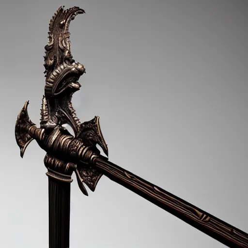 Image similar to renaissance sword sculpture, highly detailed, photorealistic portrait, bright studio setting, studio lighting, crisp quality and light reflections, unreal engine 5 quality render