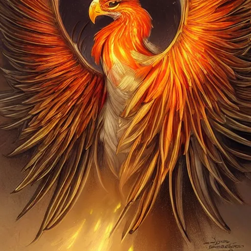 Prompt: cute phoenix bird inside a library, sparkling eyes, embers in her eyes, shining eyes, sharp features, big flowing fiery feathers, highly detailed, digital painting, artstation, concept art, smooth, sharp focus, beautiful feathers, expressive eyes, illustration, art by Artgerm and greg rutkowski and alphonse mucha