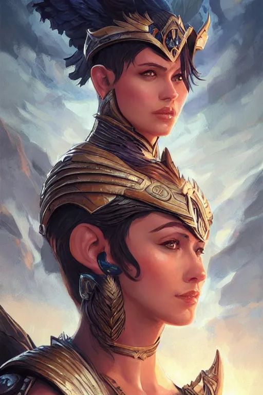 Image similar to amazon valkyrie athena, d & d, fantasy, portrait, highly detailed, headshot, digital painting, trending on artstation, concept art, sharp focus, illustration, art by artgerm and greg rutkowski and magali villeneuve