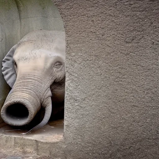 Prompt: sewer pipe elephant rat