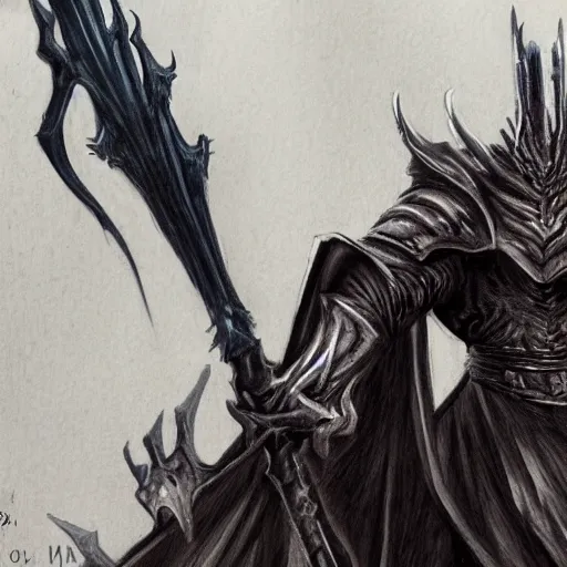 Image similar to terrifying concept art showing morgoth and melkor