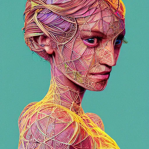 Image similar to the portrait of an incredibly beautiful and sophisticated latina woman partially made of onions of all colors, an ultrafine detailed illustration by james jean, final fantasy, intricate linework, bright colors, behance contest winner, vanitas, angular, altermodern, unreal engine 5 highly rendered, global illumination, radiant light, detailed and intricate environment