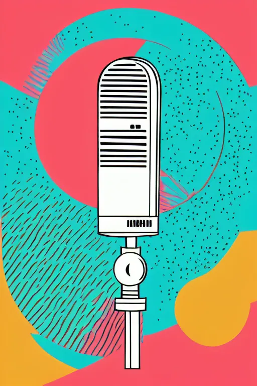 Image similar to minimalist boho style art of a colorful microphone, illustration, vector art