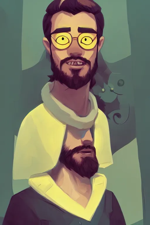 Image similar to a portrait of humanization of jake from adventure time, grim - lighting, high - contrast, intricate, elegant, highly detailed, digital painting, artstation, concept art, smooth, sharp focus, illustration