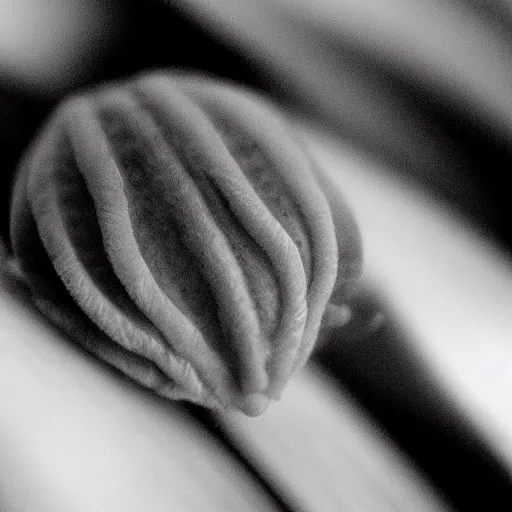 Prompt: formal black and white warm - toned photograph in the style of yousuf karsh of a tardigrade.