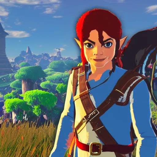 Image similar to Michael Jackson in Zelda Breath of the Wild screenshots