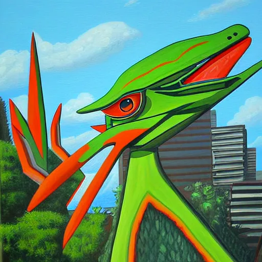 Image similar to a painting of sceptile by ricardo bofill