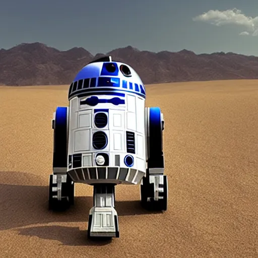 Prompt: Off road vehicle inspired by r2d2