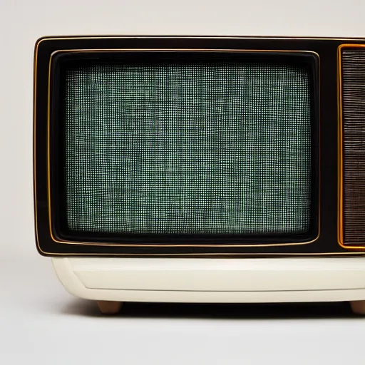 Prompt: vintage television, showing no signal, white noise, static